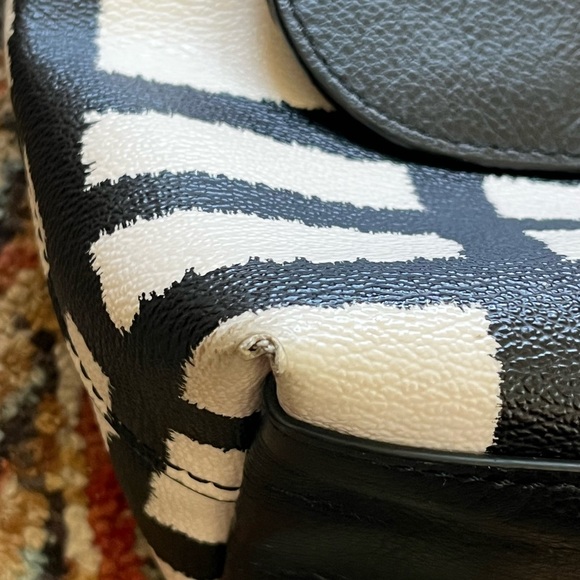 Coach Charles Black White Plaid Messenger Bag F11186 - Picture 4 of 14